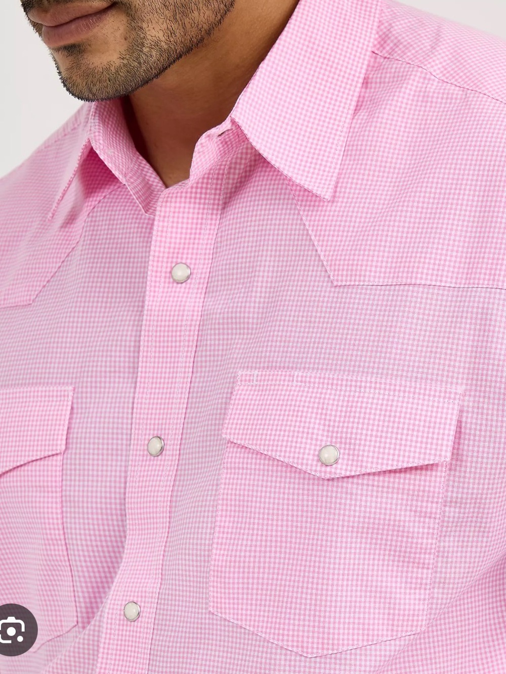 Wrangler Men’s ‘Bucking cancer together’ western snap shirt Large fuschia pink
